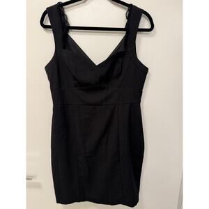 Forever 21 Black Sleeveless Pencil Dress Lace Trim Sweetheart Neckline